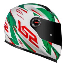CAPACETE LS2 FF358 DRAZE BRANCO VERDE VERMELHO